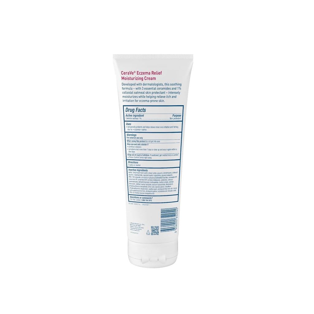 CeraVe  Relief Moisturizing Cream. Shea Butter Dry Skin Lotion. 8oz | Steroid-Free Skin Care Formula with Colloidal Oatmeal and Vitamin E Provides Soothing Treatment For Itchy Skin