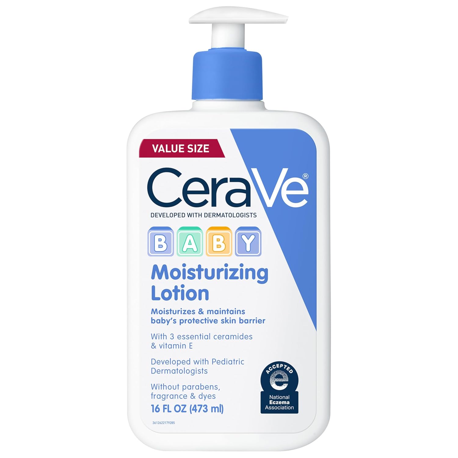 CeraVe Baby Lotion. Baby Skin Moisturizer with Vitamin E & Niacinamide.16oz | Gently Hydrates Delicate Skin with A Non-Greasy Feel. Free Of Fragrance. Dyes. Paraben & Phthalates
