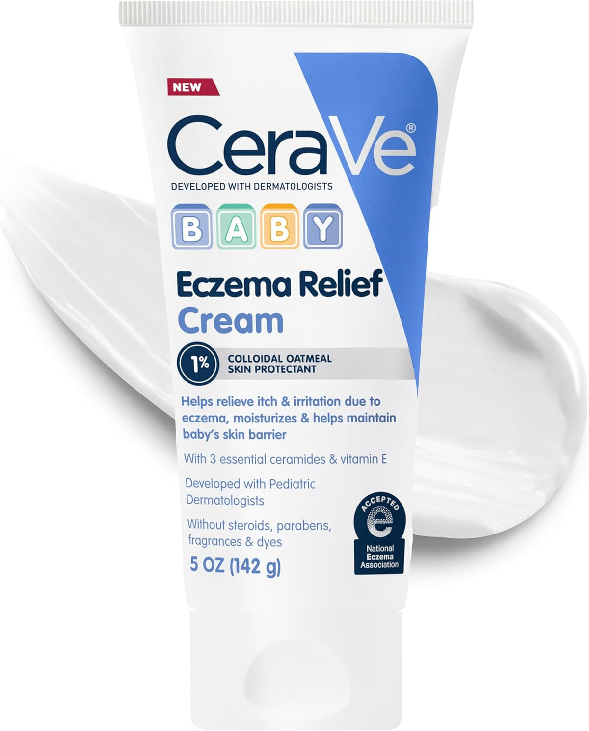 CeraVe Baby Relief Cream with 1% Colloidal Oatmeal & Vitamin E. 5oz | Baby Eczema Cream with Ceramides Helps Soothe and Calm Itchy Skin. Fragrance-Free. Developed with Pediatric Dermatologist