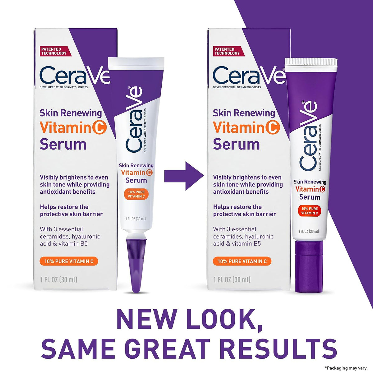CeraVe Skin Brightening Vitamin C Serum for Face with Hyaluronic Acid. 1oz | Skincare. 10% Pure Vitamin C. Brightening Serum. Ceramides. Antioxidant. Hydrates and Improves Skin Tone & Texture