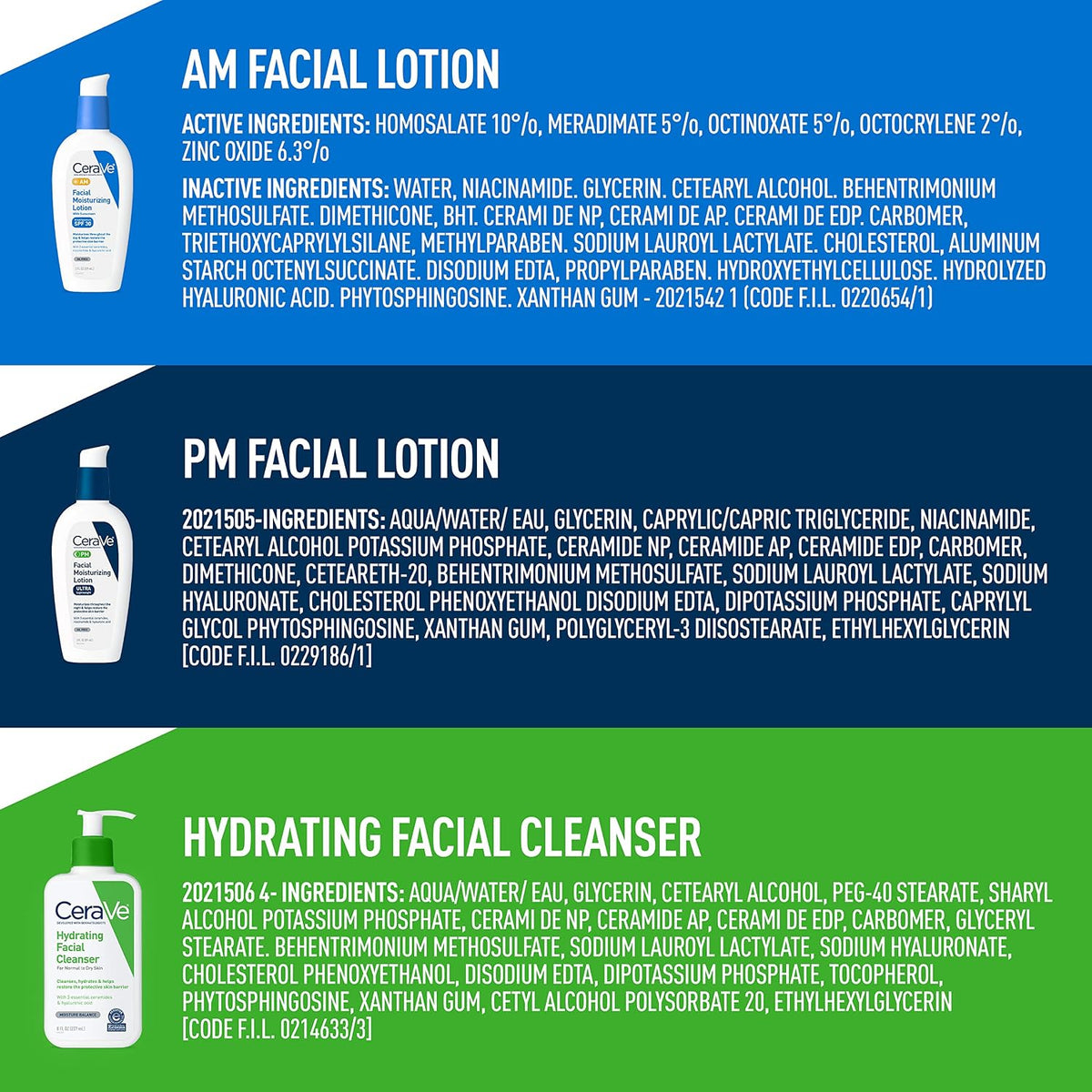 CeraVe Skin Care Set. Face Wash + AM & PM Face Moisturizer. Travel Size | Includes AM SPF Moisturizer. PM Face Lotion and Hydrating Face Wash For A Morning and Night Skincare Routine